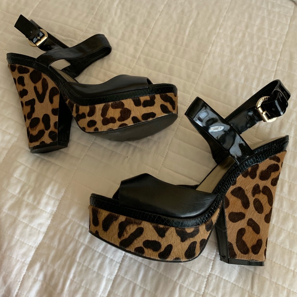 Pony Hair Leopard Heels